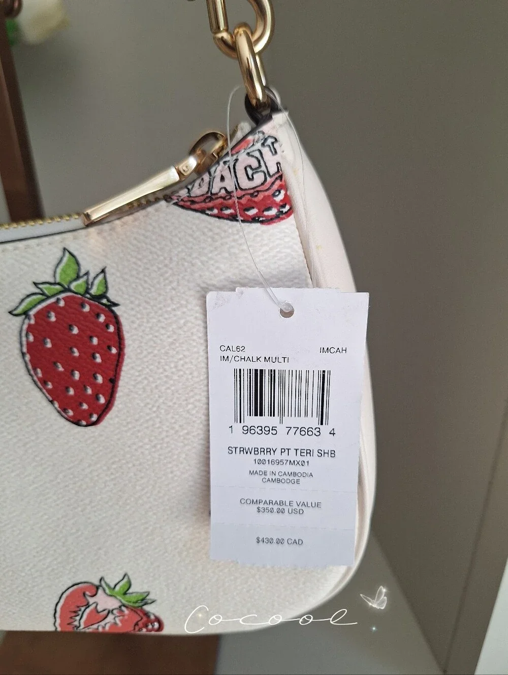 NWT Coach Teri Shoulder Bag CAL62 Strawberry Print ® Cute Chic Summer Bag - Picture 8 of 13